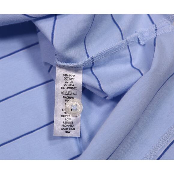 B. Draddy US Open Tennis Blue Striped Golf Polo Shirt Cotton Stretch Men's Small - Picture 8 of 8